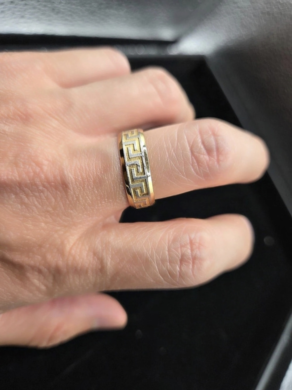 Good Tone Steel Greek Ring Size 9